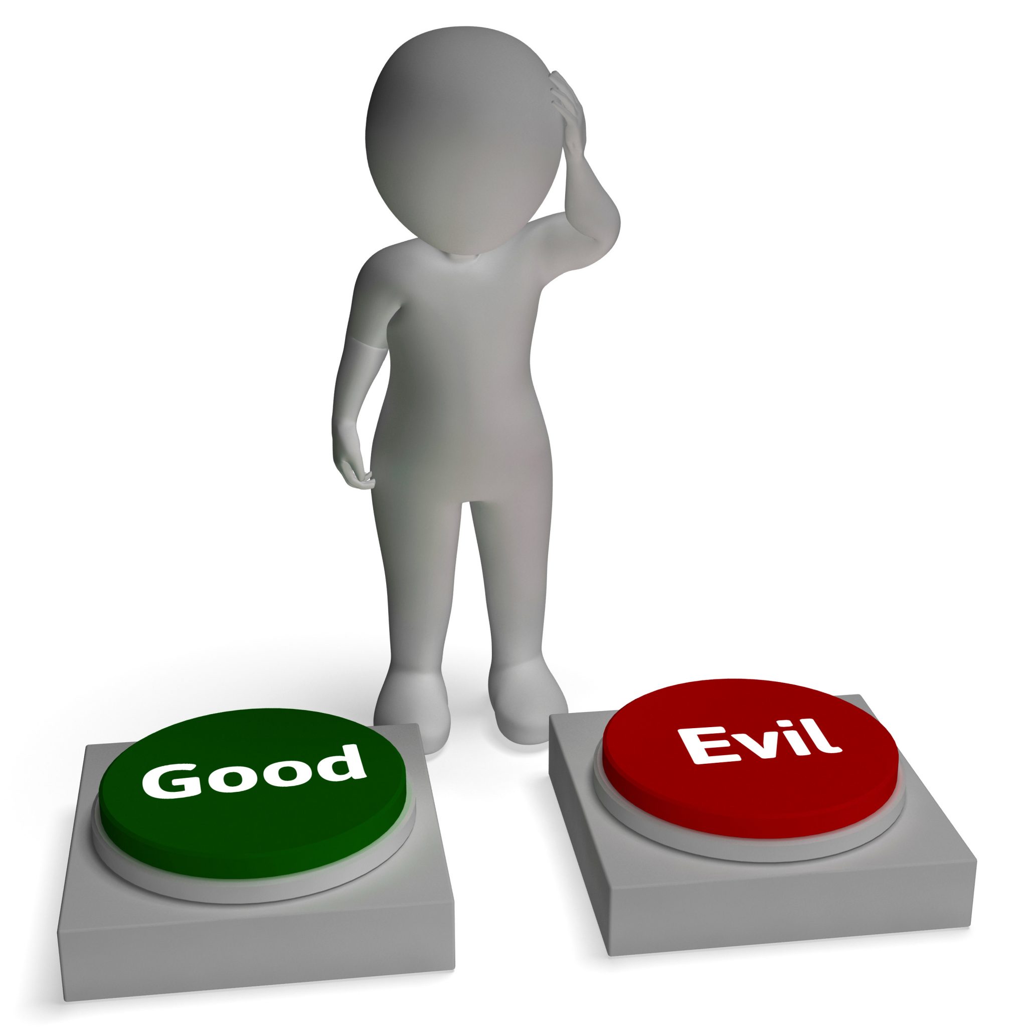 Good evil buttons shows morals